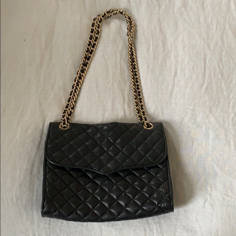 Rebecca minkoff quilted black chain bag